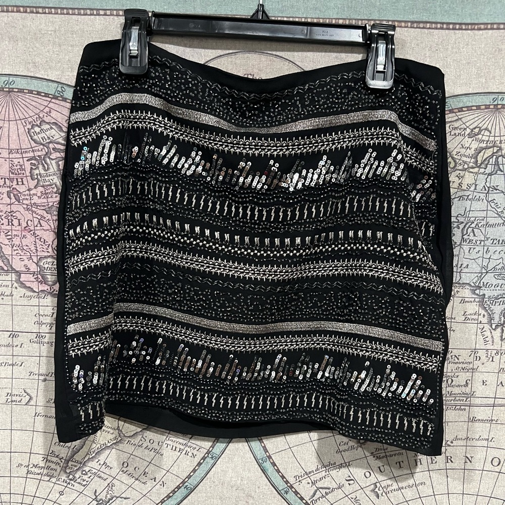 Black Beaded H&M Mini Skirt
